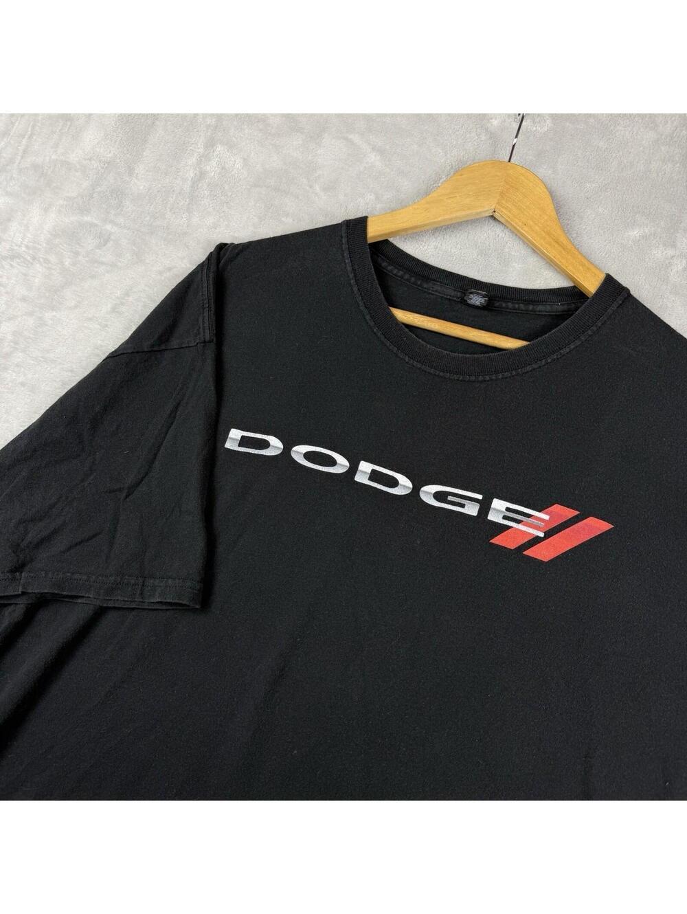 Y2K Dodge Logo Graphic T-Shirt Black Y2K Streetwear Men XXL Mechaniccore Racing